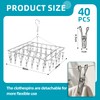 CHGANG Stainless Steel Clothes Drying Hanger with 40 Clips