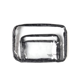 Baggallini Unisex-Adult (Luggage only) Clear Travel Pouches, Midnight Blossom, One Size