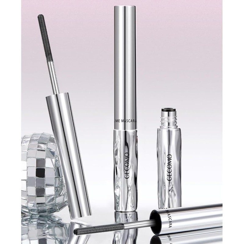 GECOMO 5Dカーリングマスカラ - ねじ付きブラシヘッド 目元の立体感を強調、長持ち、金属コーム使用、防水防汗、一日中メイクアップ、人気商品、革新的な商品 -黒