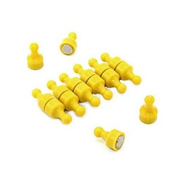 Yellow Skittle Magnet for Fridge, Office, Whiteboard, Noticeboard, Filing Cabinet -12mm dia x 21mm tall - Pack of 12