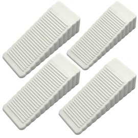 4 Pack Door Stoppers,Dopamine Color Rubber White Door Stopper,Rubber Door Stopper Wedge,Door Stoppers Security Sturdy Stackable Door Stops for Floor (White)