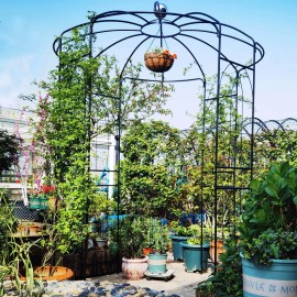 Iron Garden Arch Dia81.3 X 114.2 High Birdcage Shape Pergola Pavilion for Outdoor Wedding Ceremonies Metal Garden Arbors Gazebocolor: BLACK Color