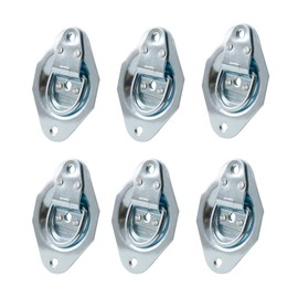 Lonffery 6 Pack Recessed D-Ring Tie Down Anchors (1200 lb. Capacity), Heavy Duty Kit for Tie Down Straps, Car, Cargo Truck Bed, Silver