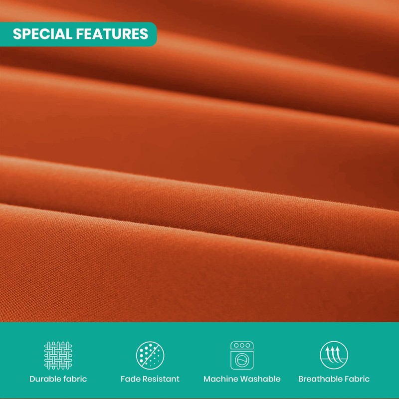 AMEHA 100% Brushed Microfiber Rust Pillow Cases 2 Pack, Super