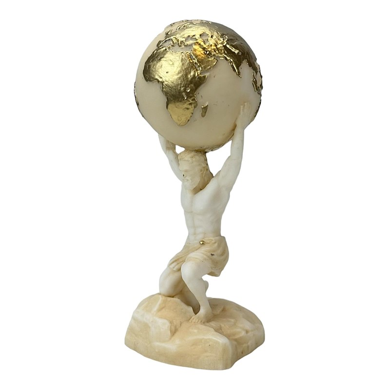 Generic Atlas Titan God Statue Sculpture Figure Cast Marble 4.92