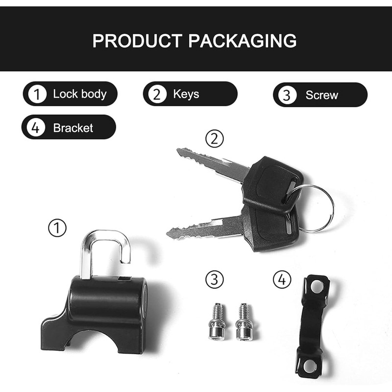 Motorcycle Helmet Lock, 2Pcs Universal Motorcycle Helmet Anti-Theft Security Helmet