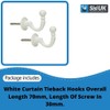 White Curtain Tassel Hooks Ball End Curtain Drape Tassel Screw
