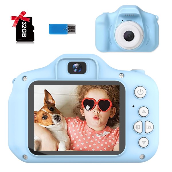 Kids Camera, Toy Camera, 2.0 inch, 28 Megapixels, 1080P HD Video Camera, Kids Digital Camera, USB Charging, Dual Lens, Selfie Capable, Children's Digital Camera, IPS Screen, 8x Zoom, For Ages 6 and Up, Children's Day, Birthday Gift, Japanese Instruction 