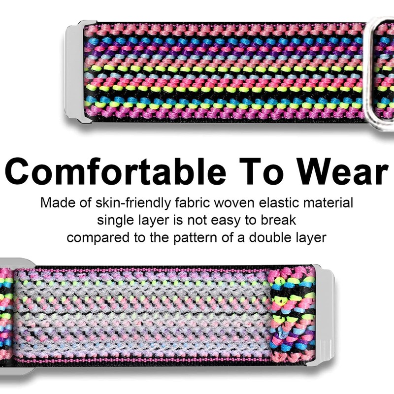 Sahouden Compatible for Forerunner 265 Band, Stretch Elastics Nylon Adjustable