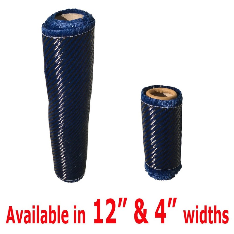4" x 25 FT - Kevlar FABRIC-2x2 Twill WEAVE-3K/240g (Blue)