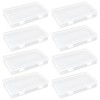 Pack of 8 Plastic Rectangle Clear Storage Containers with Hinged