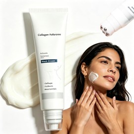 Crema de Cuello con Péptidos de Colágeno, Tratamiento Antiedad para Reducir Arrugas y Flacidez, Hidratación Profunda para Piel Seca, Cuidado Diario 50g (1PC)