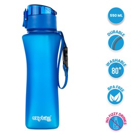 OXYBAG OXY TWiST 550 ml Children's Drinking Bottle, BPA-Free & Tritan, Leak-proof & Dishwasher Safe, with Filter for Fruits, School, Sports & Leisure