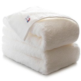 Tramparan Imabari Towel Bath Towel 2-Piece Set, Soft, Absorbent, Quick-Drying, Lightweight, Thick, 100% Cotton, Sweet Twist, Fluffy, Made in Japan (Off White)