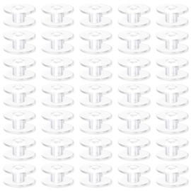 NILLOS Plastic Bobbins, 40 PCS Transparent Bobbins for Most Sewing Machines (2 cm/0.78 in)