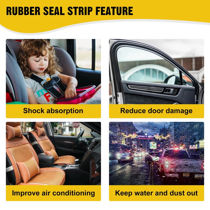52.5Ft Car Door Seal Strip Car Weather Stripping Double Layer