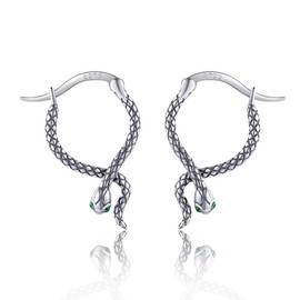 MONGAS Snake Earrings Sterling Silver Snake Hoop Earrings Snake Jewelry for Women