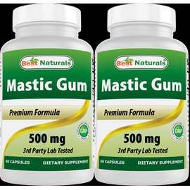 Best Naturals 2 Pack Best Natural Mastic Gum 500 mg 60 Capsules