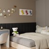 Greymond Upholstered Wall Mounted Headboard, Acoustic Wall Panel, Peel and