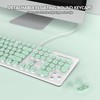 iRoboosta Quiet Keyboard Wired Membrane Keyboard Green, Full Size 104