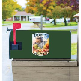 Dublin Ireland Watercolor Dublin Castle Design Souvenir Magnetic Mailbox Cover