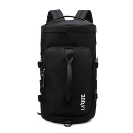 FANDARE Travel Bags Gym Backpack Hand Luggage Duffel Bag Sports Bag Overnight Tote Handbag Women Men Weekender Bag Swimming Bag Training Bag with Shoe Compartment, black, Rucksack