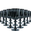 Fun Express Bulk Black Patterned Plastic Wine Glasses, 48 Pieces,