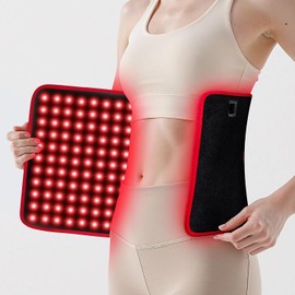 Tapete de terapia de luz roja Purella, almohadilla grande de 61 x 30 cm con controlador, terapia de luz infrarroja cercana de 660 nm y 850 nm con temporizador, modo pulsado, 242 LED, alivio de