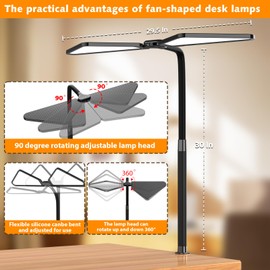 talkhigh talkhigh LED Desk Lamp for Home Office,Super Bright Desk Lamp with Clip,Triangle Desk Light,360 Adjustable Swivel Table Lamp,Eye Protection,Screen Monitor Light,Work Read Design Student