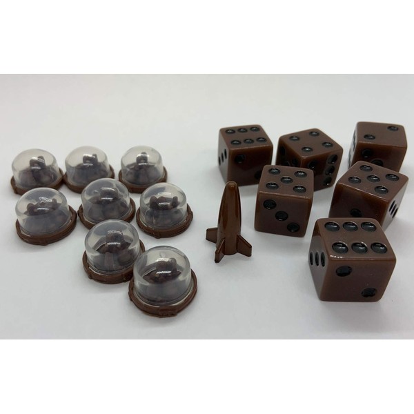 Alien Frontiers Alternate Color Player Pieces Brown Set