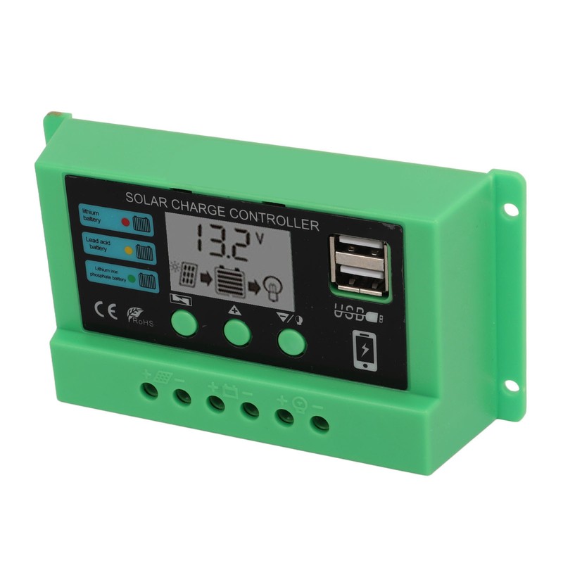 Solar Charge Controller PWM Panel Regulator Adjustable LCD Display 12V
