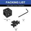 Seekliny 8pcs 2020 Corner Cube M6 Black for V-Slot 2020