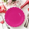 FALIZIFU 50 Pcs Hot Pink Scalloped Paper Plates 7 Inch