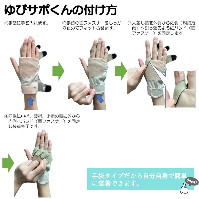 "Yubisapo-kun" Glove-type Supporter that can fix your fingers one at