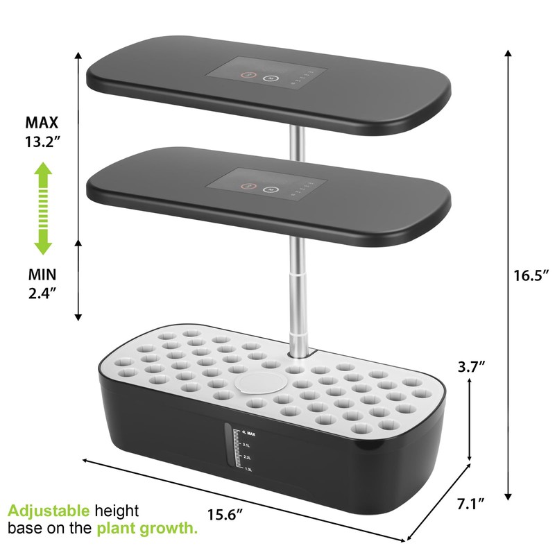 Hydroponics Growing System Kit 52 Pods, Indoor Herb Garden with