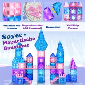 Diamond Magnetic Building Blocks - Princess Toys for 3-8 Year Old Girls & Boys - 3 4 5 6 Year Old Girl Birthday Xmas Present Preschool K12 Classroom Decor Classroom Must Haves School Supplies