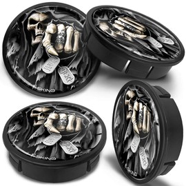 SkinoEu 4 x 60mm ABS Car Alloy Wheel Centre Universal Rims Hub Center Caps Auto Tuning Logo Emblem Black Gloss Skull CX 33