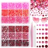 2 Boxes Flatback Resin Rhinestones and Jelly Rhinestones for Crafting,