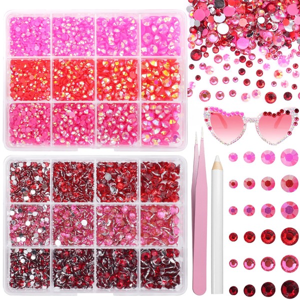2 Boxes Flatback Resin Rhinestones and Jelly Rhinestones for Crafting,