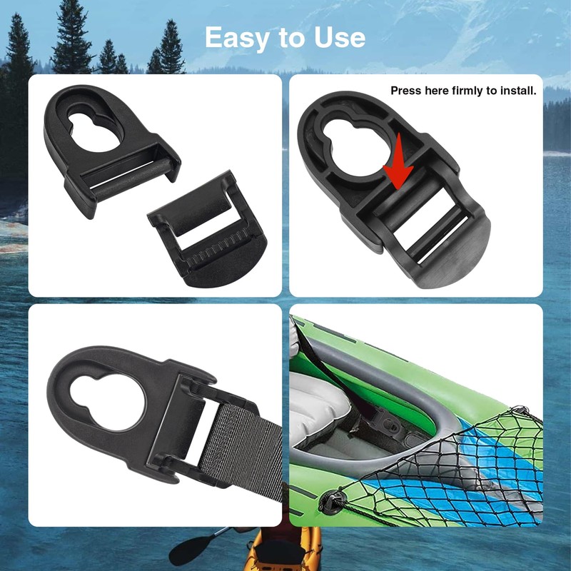 Omoojee 4 Sets Kayak Seat Clips and Hooks, Kayak Replacement