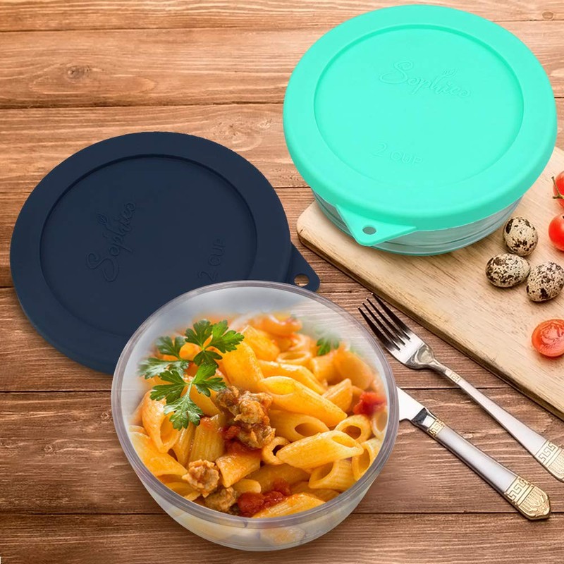 Sophico 2 Cup Round Silicone Storage Cover Lids Replacement for