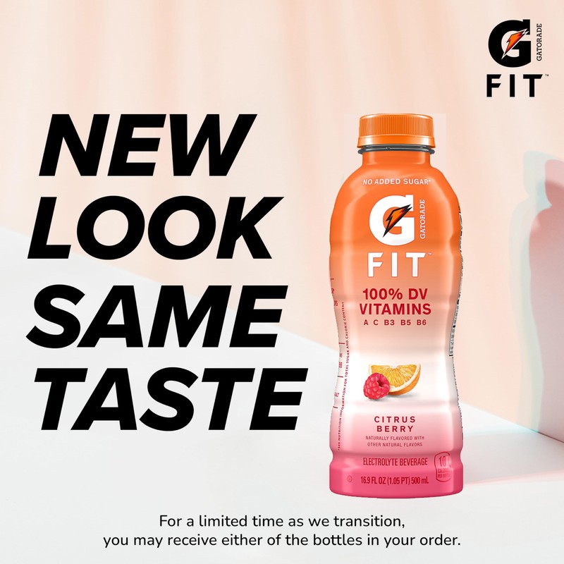 Gatorade Fit Electrolyte Beverage, Healthy Real Hydration, Citrus Berry, 16.9.oz