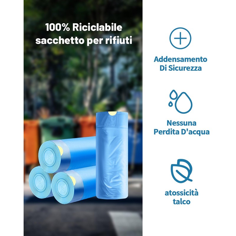 HW CASA 60 Stück umweltfreundliche Müllbeutel 50 l aus recyceltem