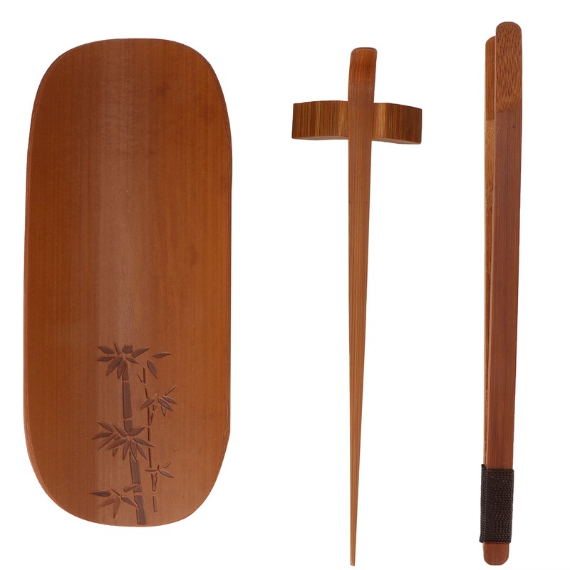 4Pcs set Tea Scoop Set Bamboo Hand Made Carving Tea