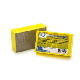 Glass Polish (Grit 400) Pack of 2 PRO Diamond Hand Pad Sanding Block for Smoothing, Edging and Polishing - 3.74” x 2.16” (95x 55mm) - GP15101