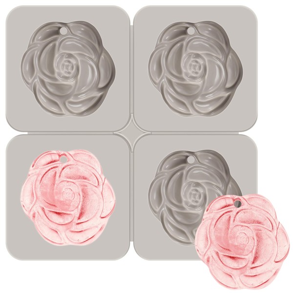 Geiserailie Silicone Wax Sachet Mold Rose Resin Wax Melt Keychain