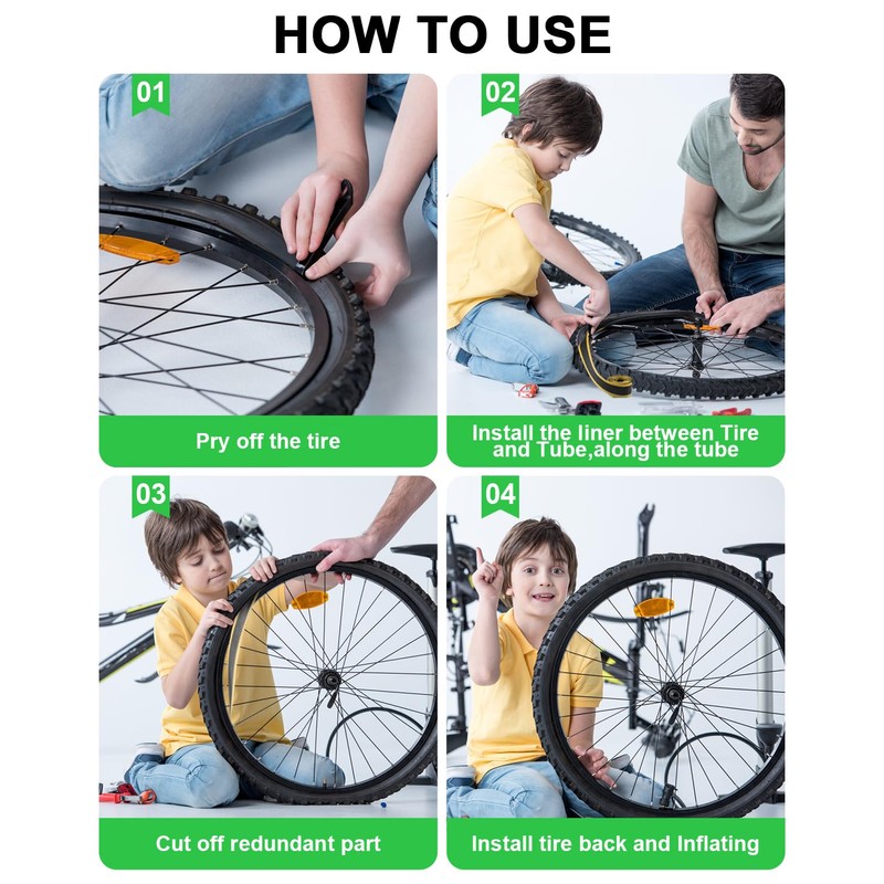 Julai Bike Tire Liner, Mountain Bicycle Tube Flat Protector Compatible