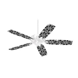 Skull Patch Pattern Bw - Ceiling Fan Skin Kit fits most 42 inch fans (FAN and BLADES SOLD SEPARATELY)