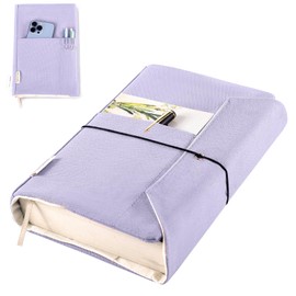 Canvas Book Covers, Washable Book Protector, Book Cover for Paperback Novels, Adjustable Book Cover for Hardcover with Pockets for Pen, Soft Cover Books, Book Lovers Gifts