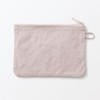 Wrinkle Nylon Flat Pouch, Pink, M, Approx. 7.5 x 5.3